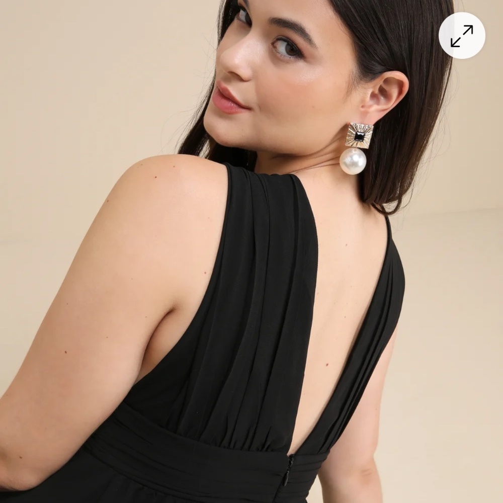 Lulus Heavenly Hues Black Maxi Dress